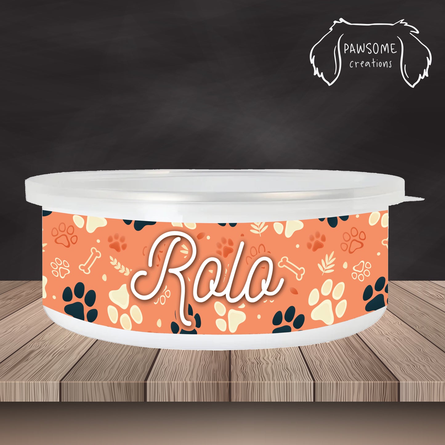 Paw & Bone Dog Personalised Enamel Dog Bowl