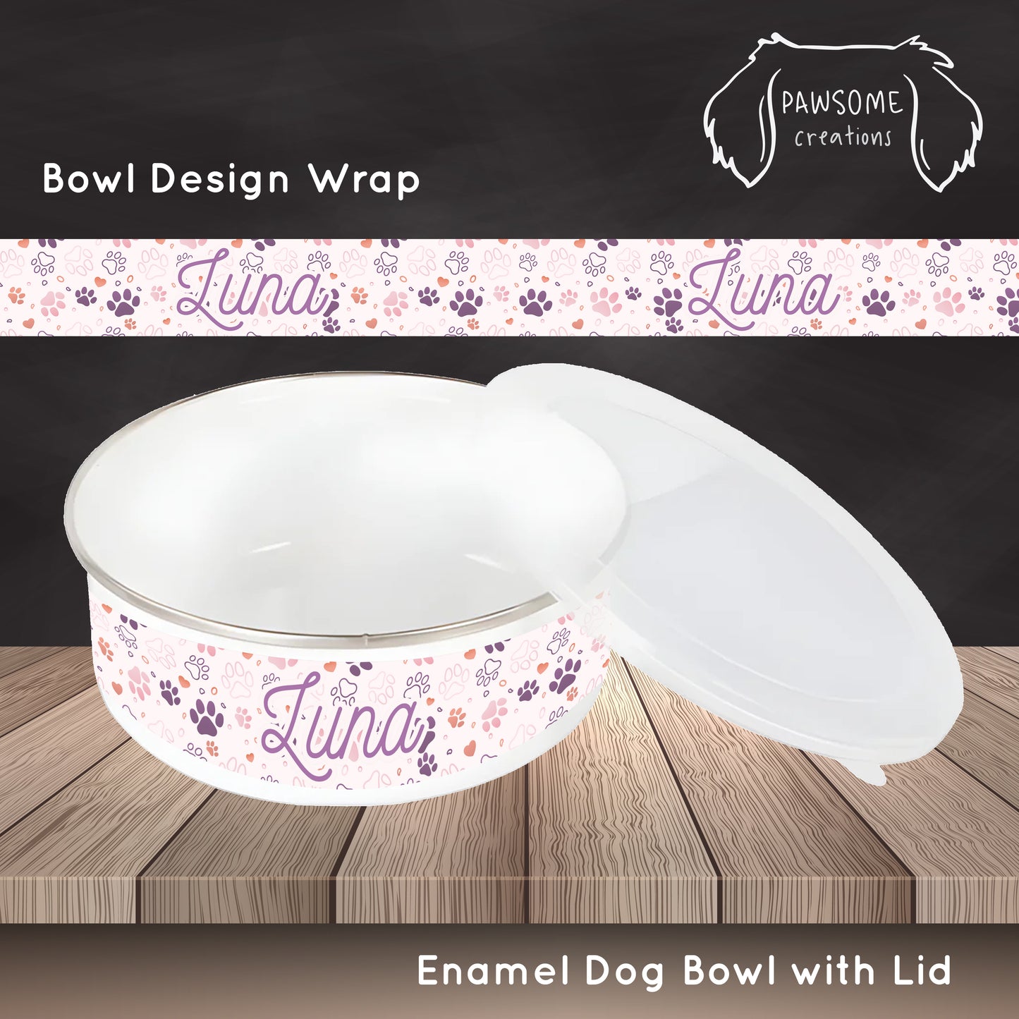 Paw & Bone Dog Personalised Enamel Dog Bowl