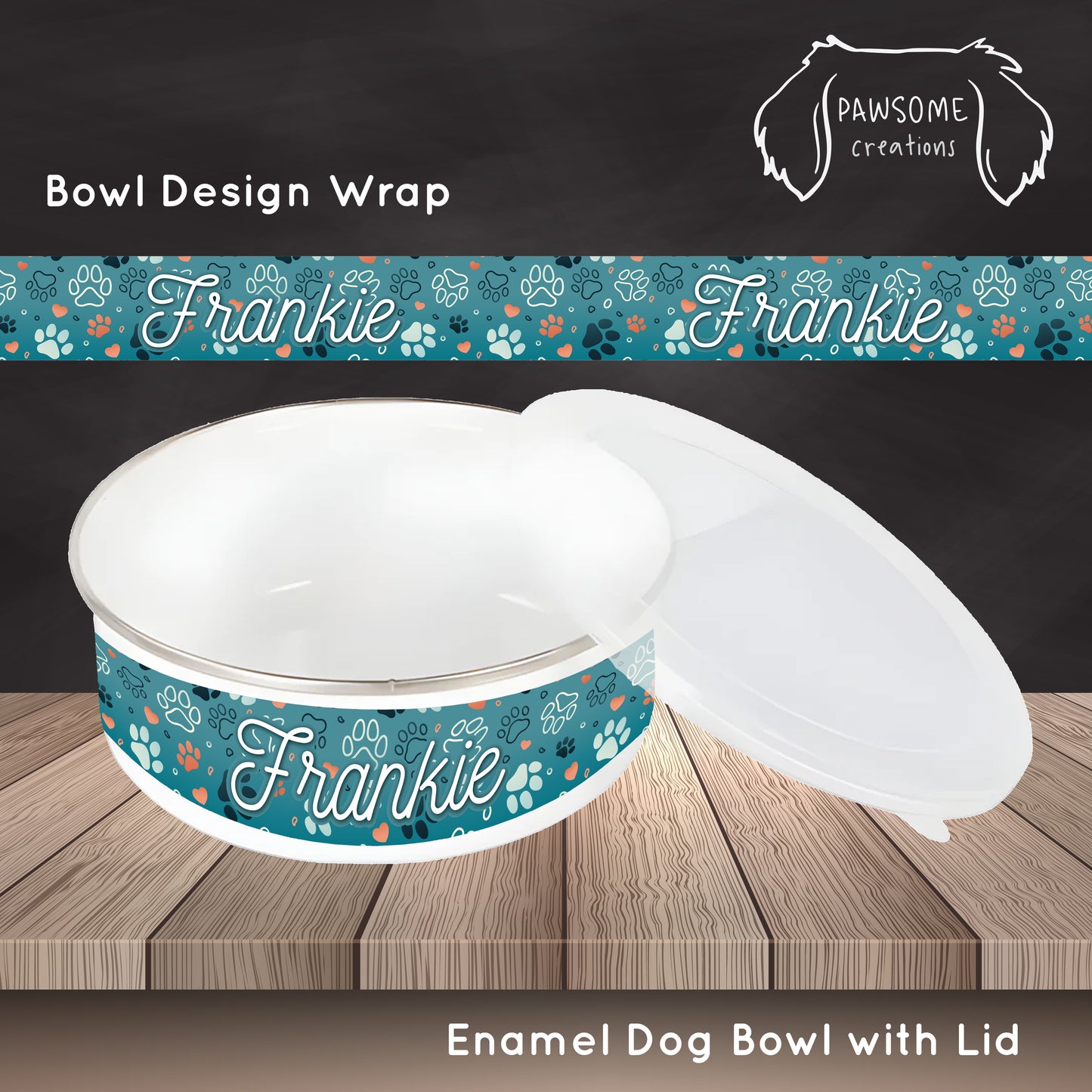 Paw & Bone Dog Personalised Enamel Dog Bowl