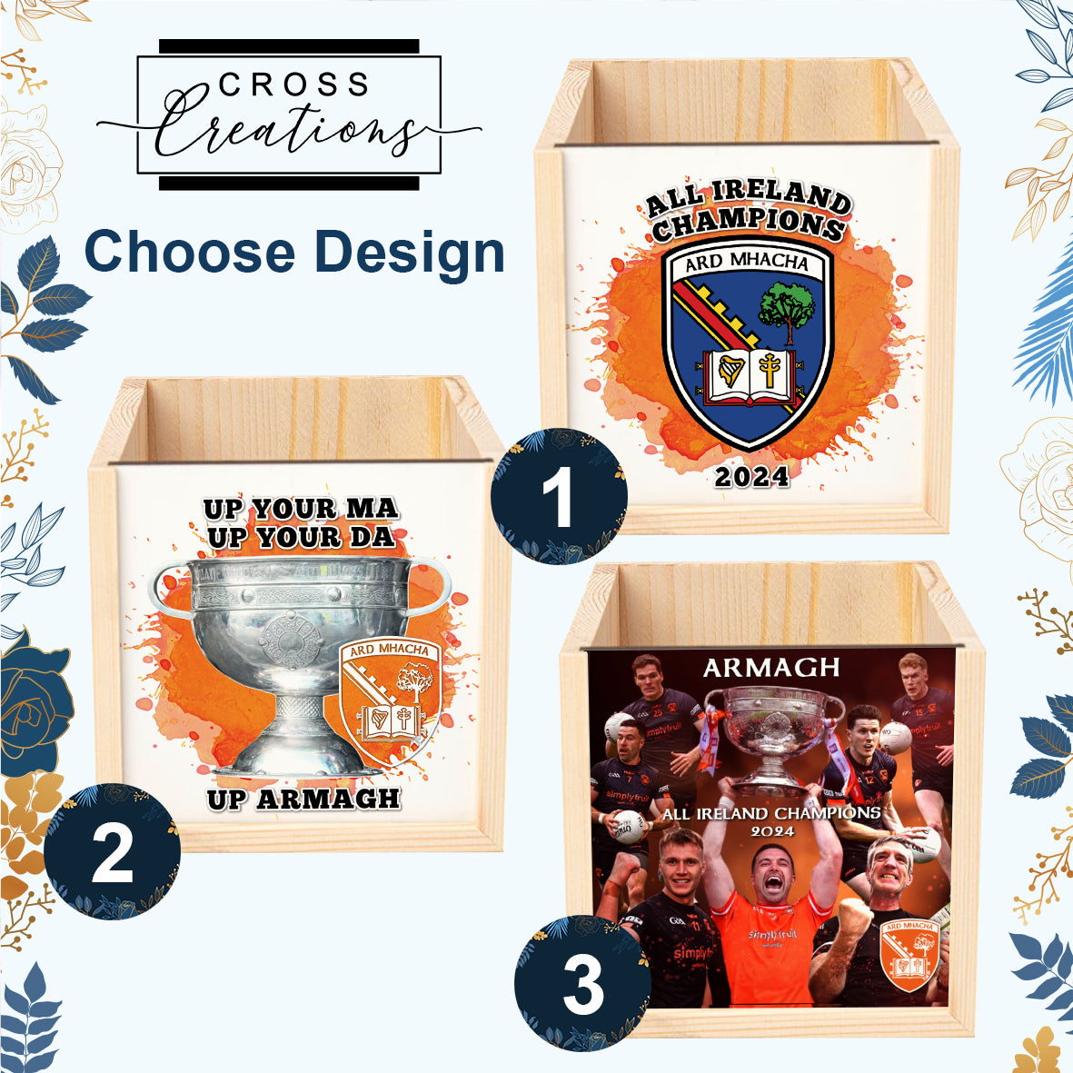 Armagh All Ireland Champions Pen Pot/Holder | Wooden Pen Tidy