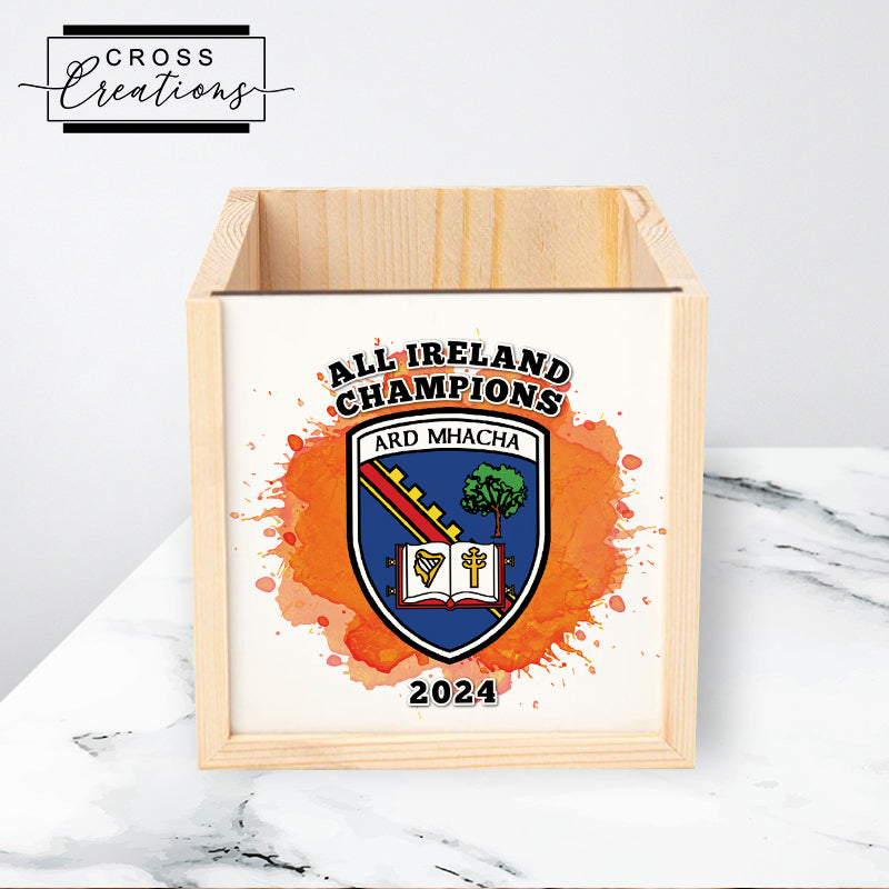 Armagh All Ireland Champions Pen Pot/Holder | Wooden Pen Tidy