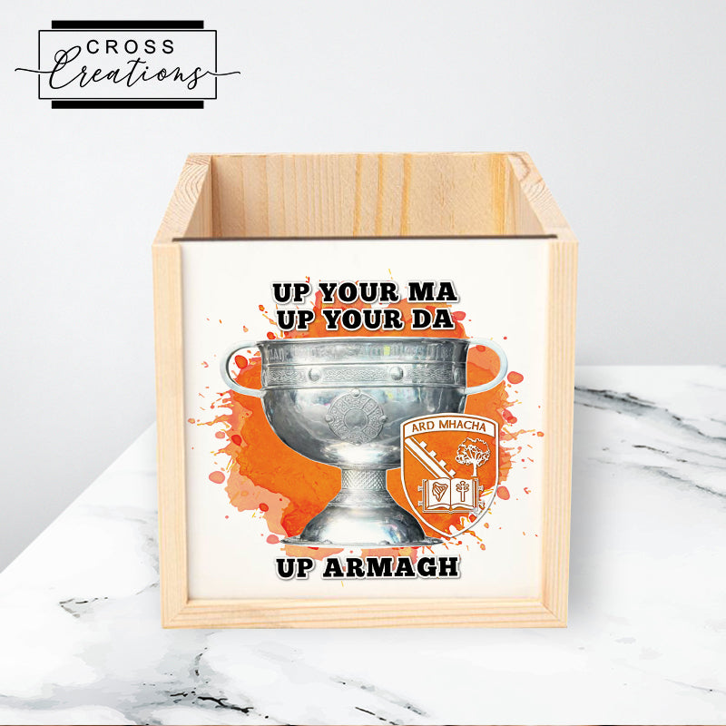 Armagh All Ireland Champions Pen Pot/Holder | Wooden Pen Tidy