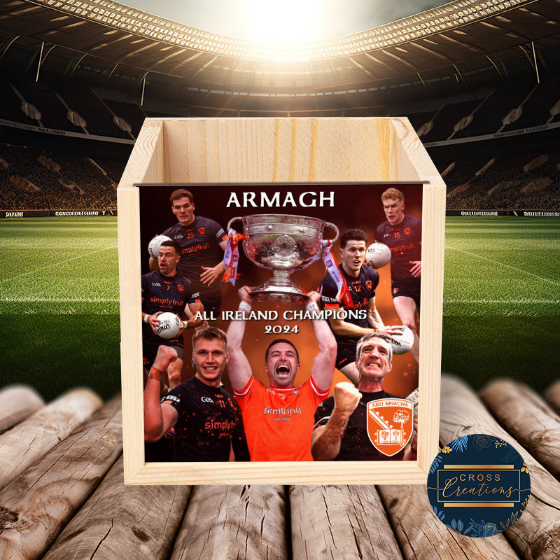 Armagh All Ireland Champions Pen Pot/Holder | Wooden Pen Tidy