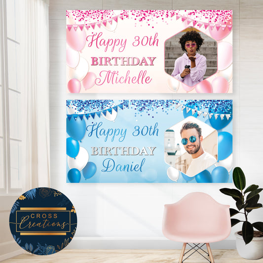 Birthday Banner with Balloons