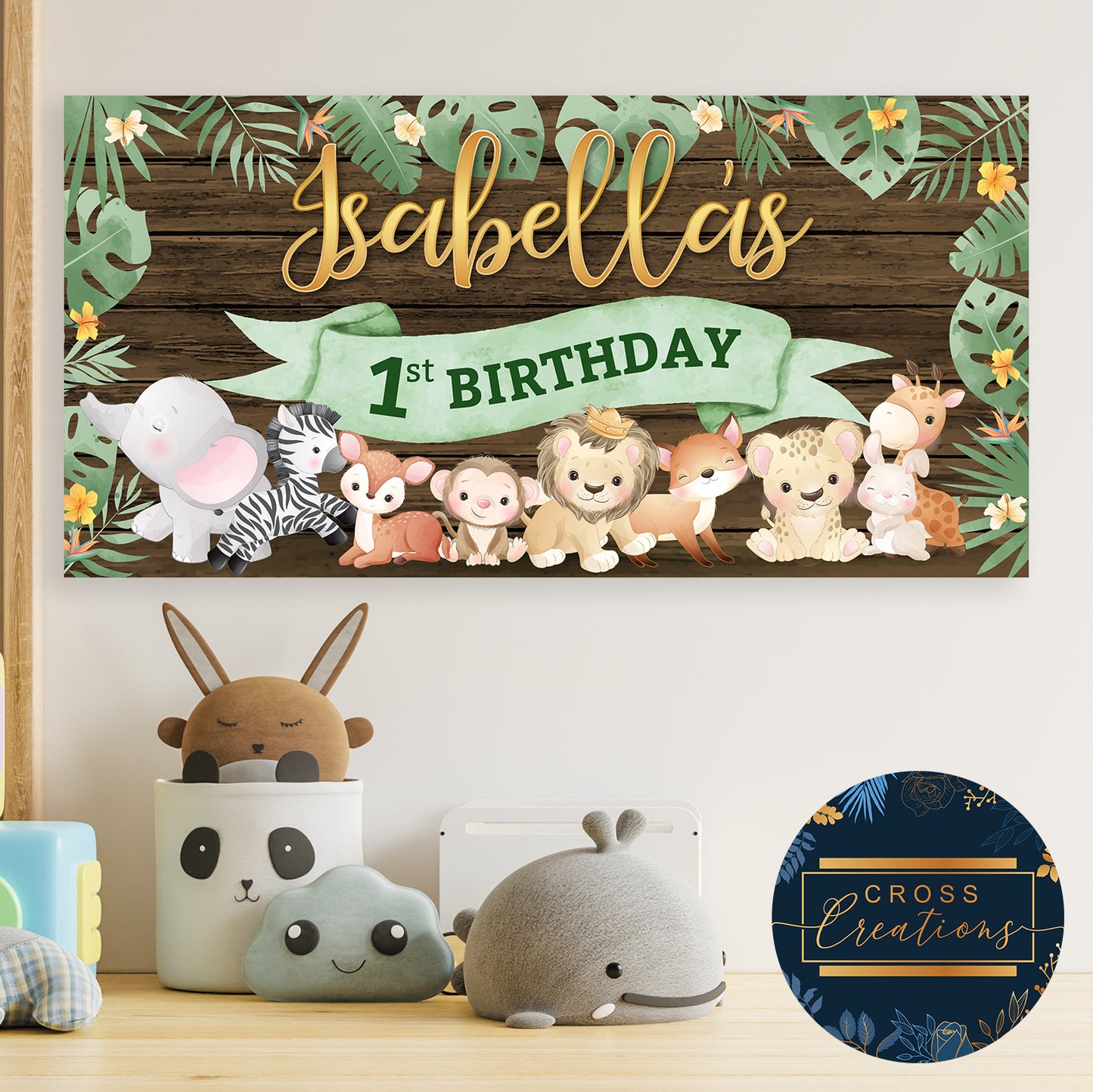 Safari Personalised Birthday Banner