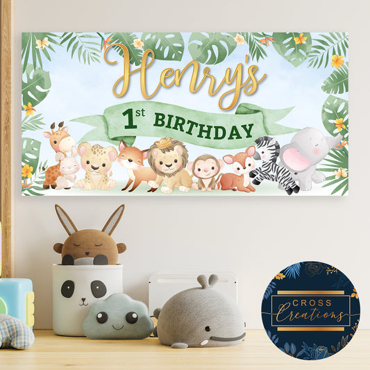 Safari Personalised Birthday Banner