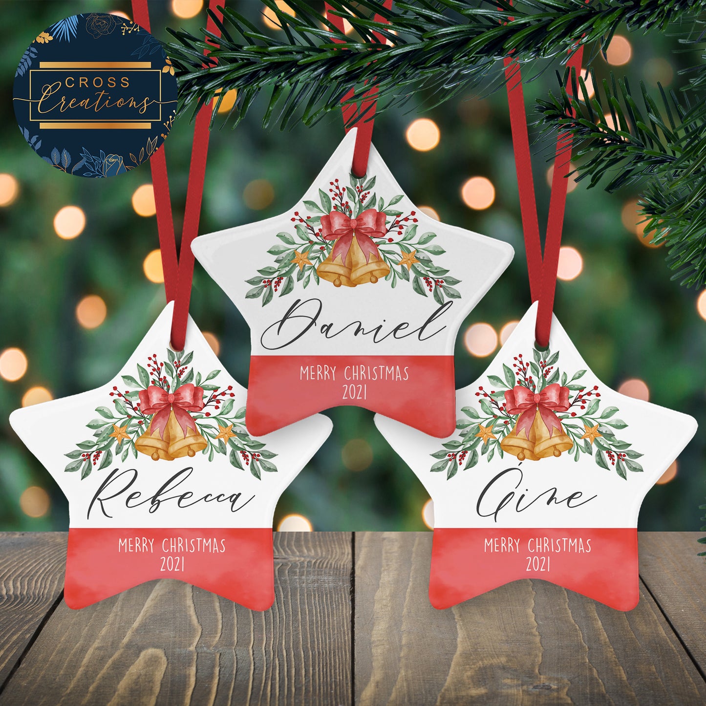 Personalised Merry Christmas Star Ornament