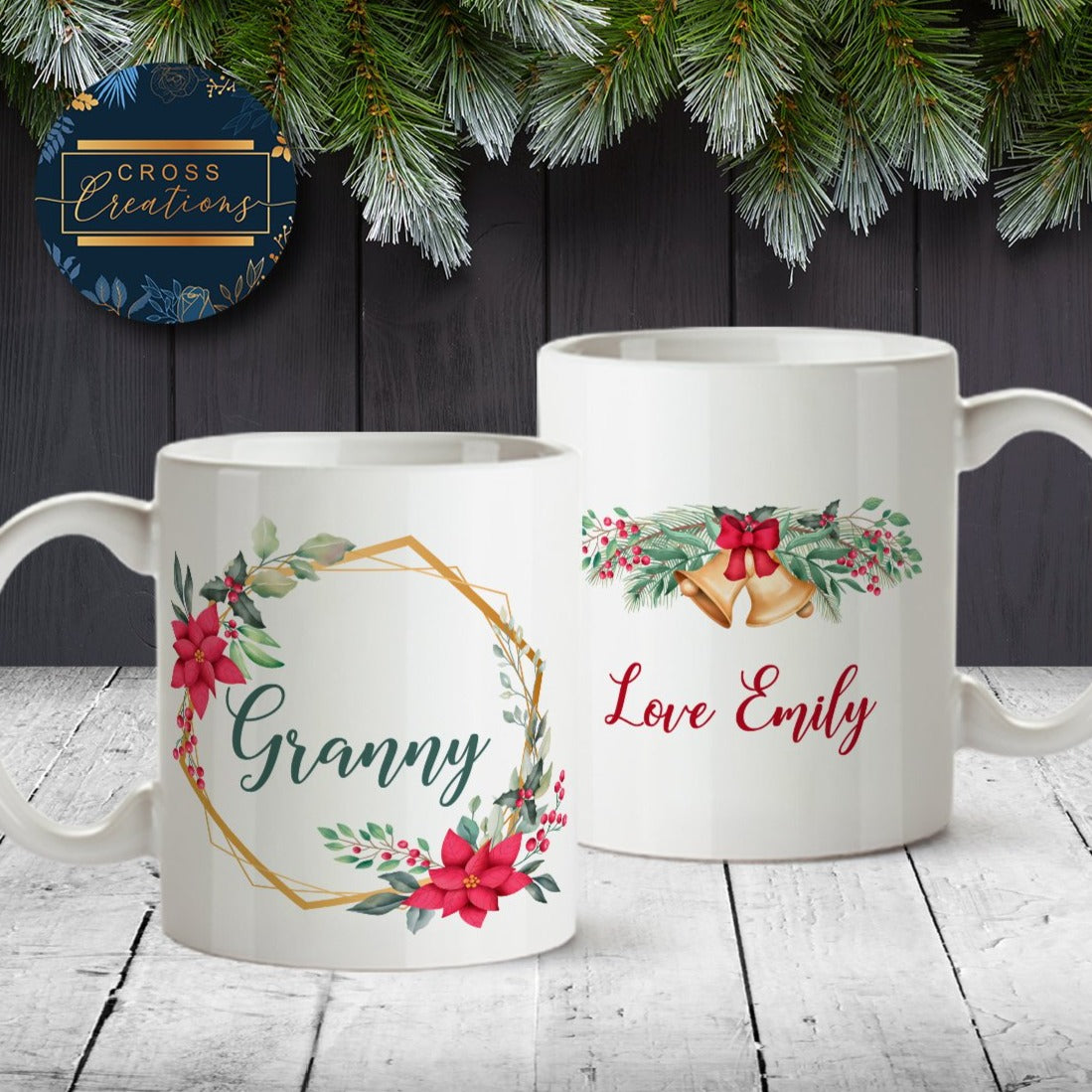 Christmas Personalised Wreath Mug