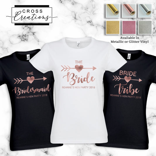 Bride Tribe - Arrow Heart Hen Party T-shirt