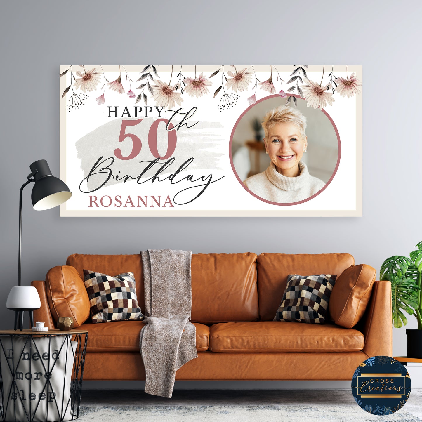 Floral Nude Personalised Birthday Banner