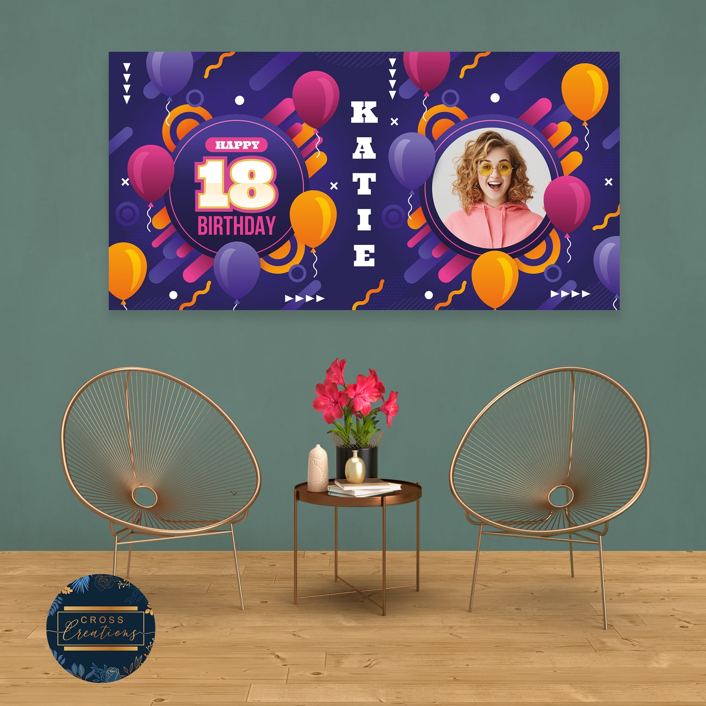 Disco Groovy Funky Birthday Banner