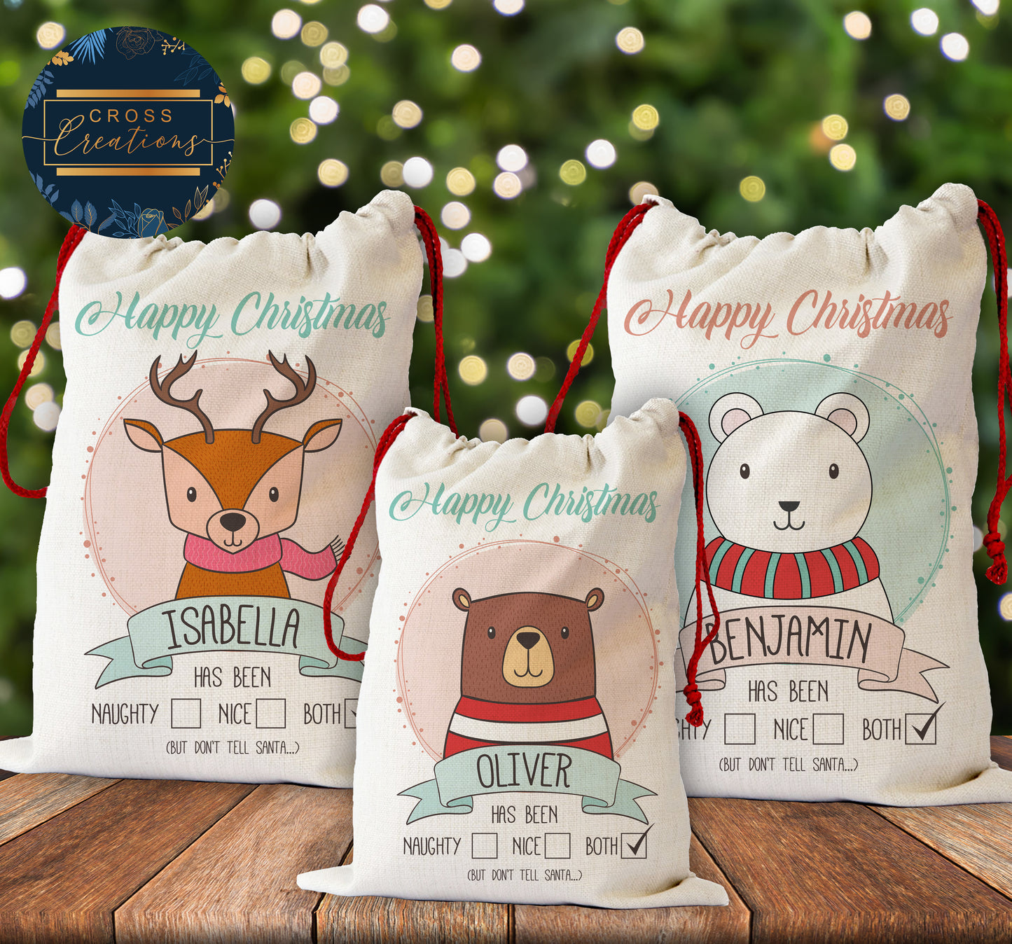 Naughty or Nice Christmas Friends | Christmas Santa Sack