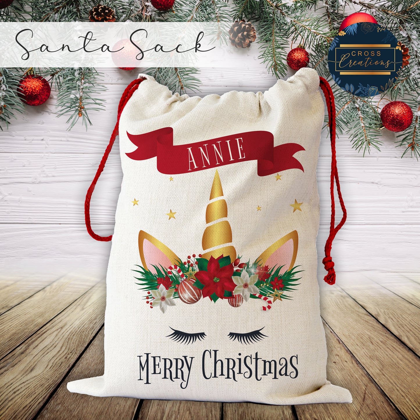 Unicorn | Christmas Santa Sack & Stocking