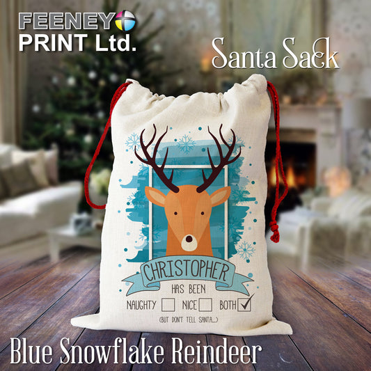 Santa Sack with Christmas Tree and Reindeer