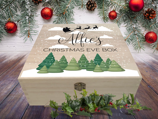 Green Forest & Santa's Sleigh - Personalised Christmas Eve Box