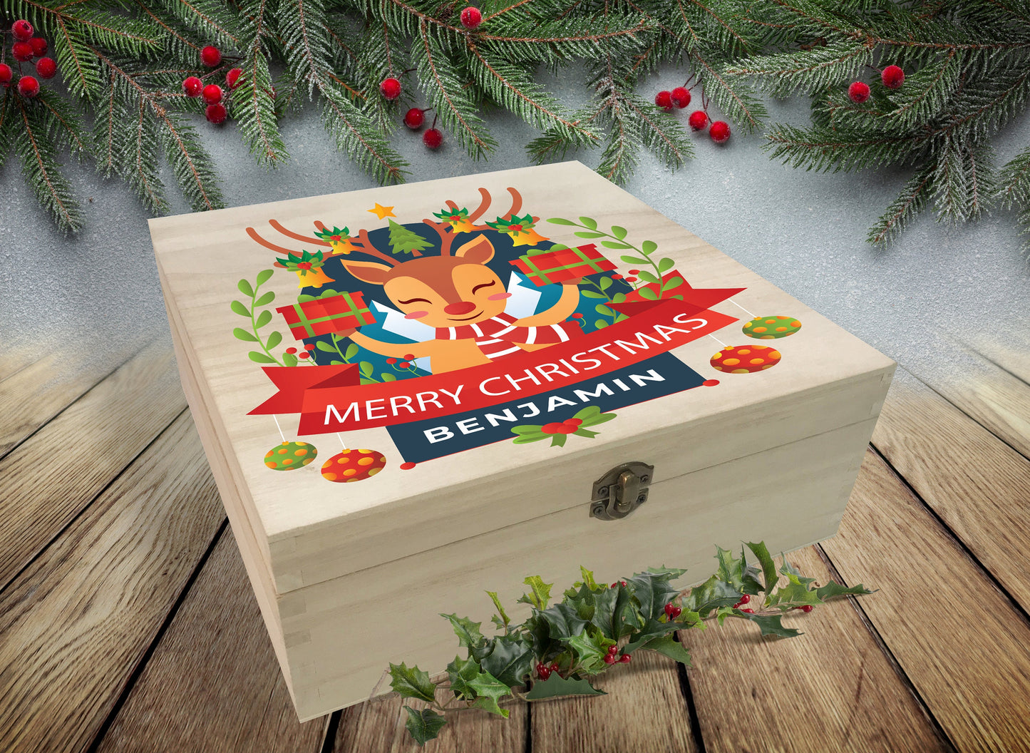 Personalised Wooden Christmas Eve Box