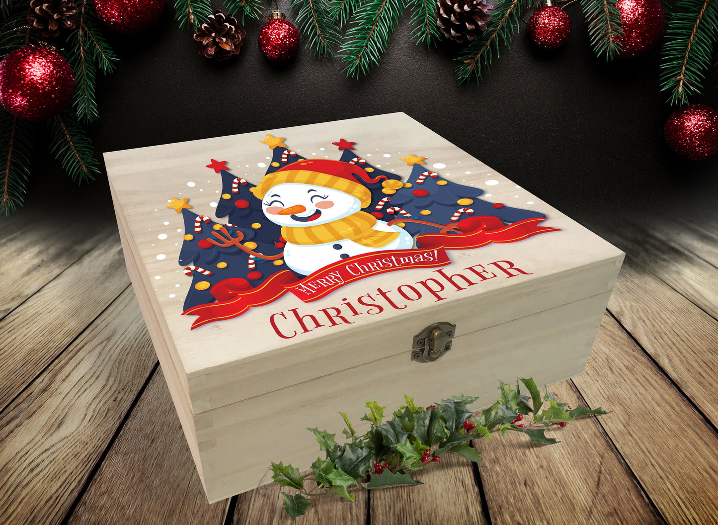 Personalised Wooden Christmas Eve Box