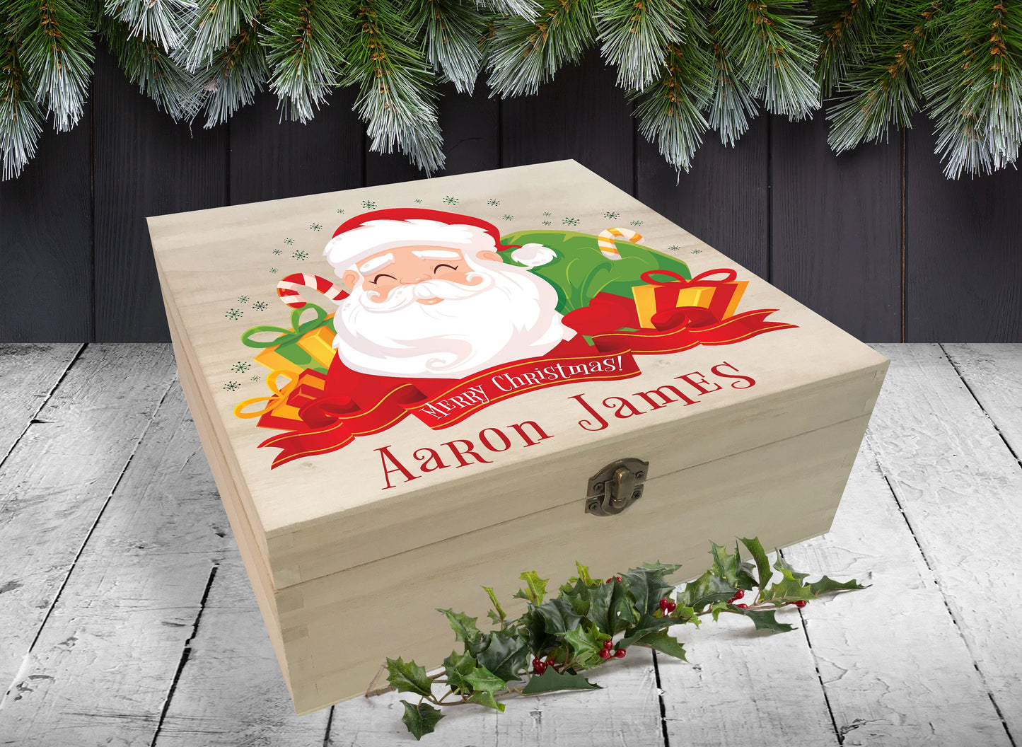 Personalised Wooden Christmas Eve Box