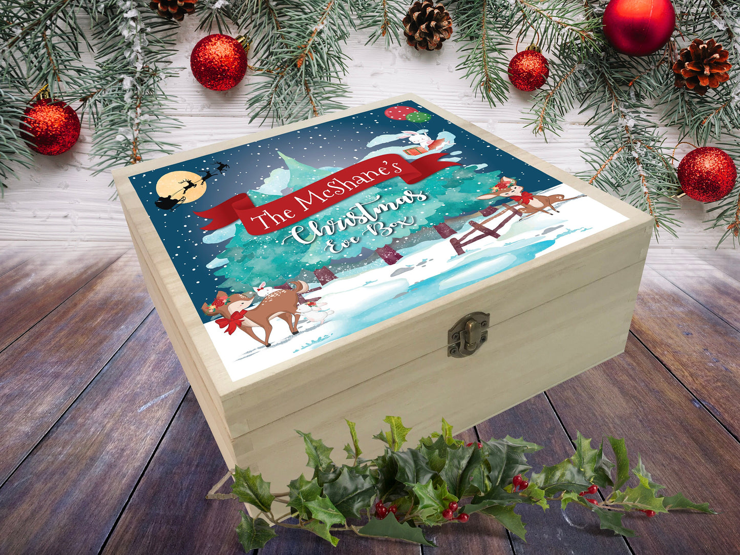 Personalised Wooden Christmas Eve Box