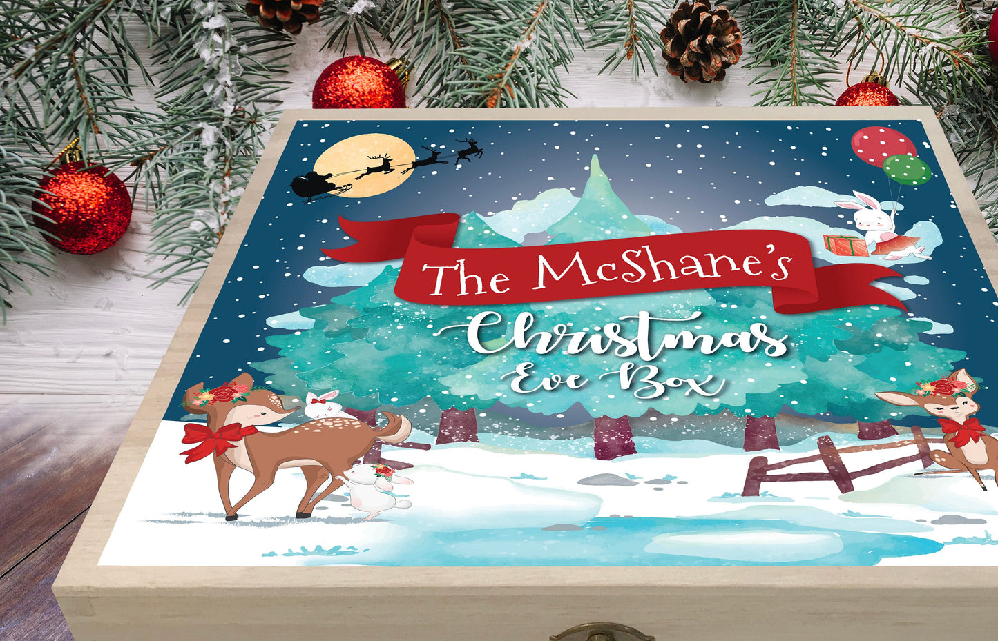 Personalised Wooden Christmas Eve Box