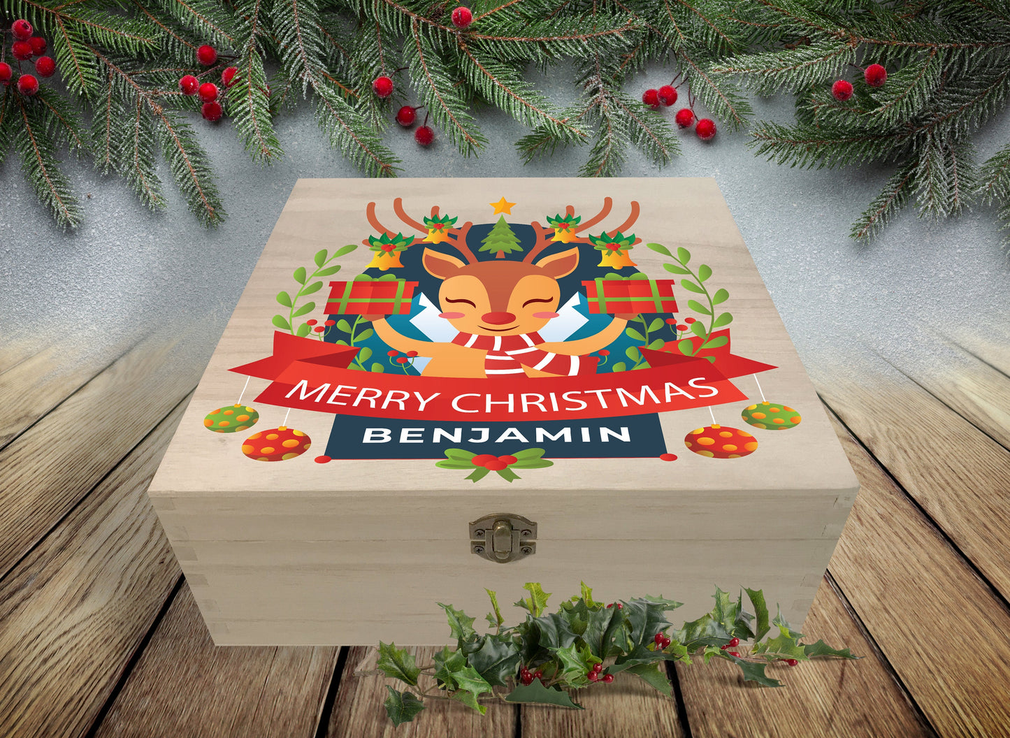 Personalised Wooden Christmas Eve Box