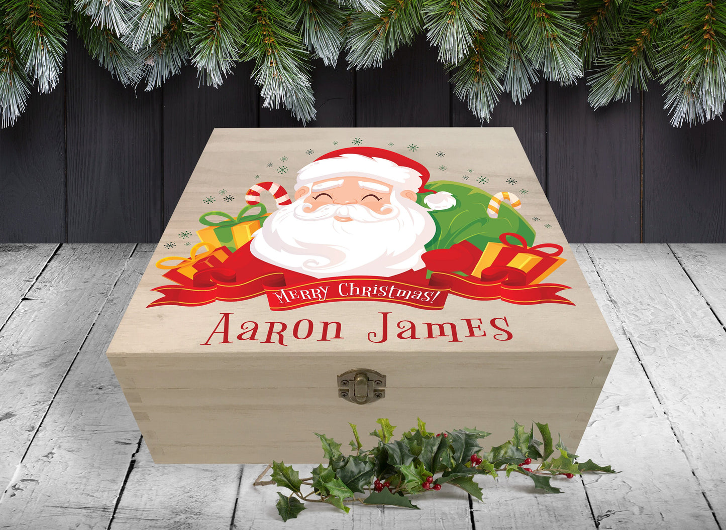 Personalised Wooden Christmas Eve Box