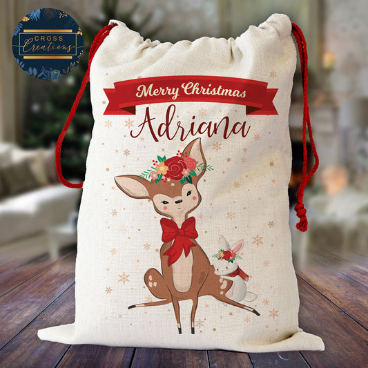 Reindeer & Bunny | Christmas Santa Sack & Stocking