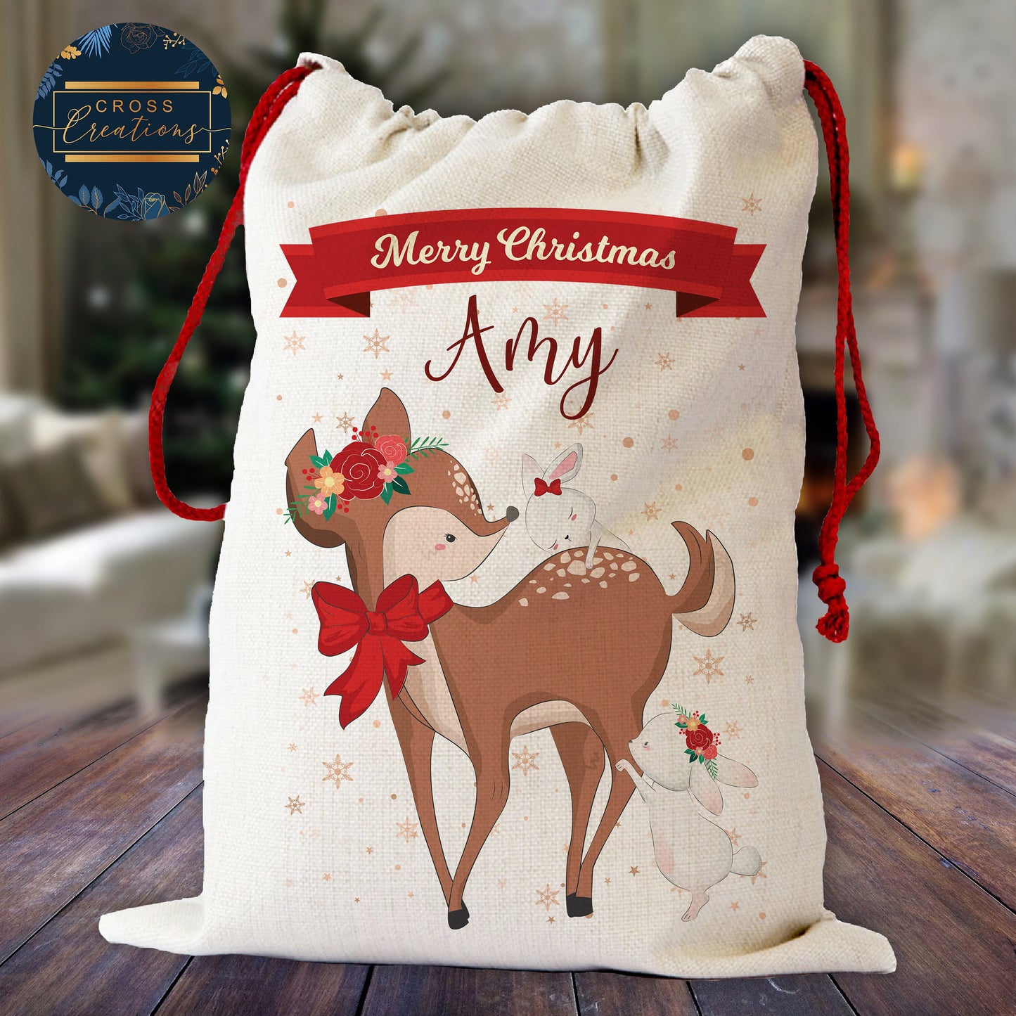 Reindeer & Bunny | Christmas Santa Sack & Stocking