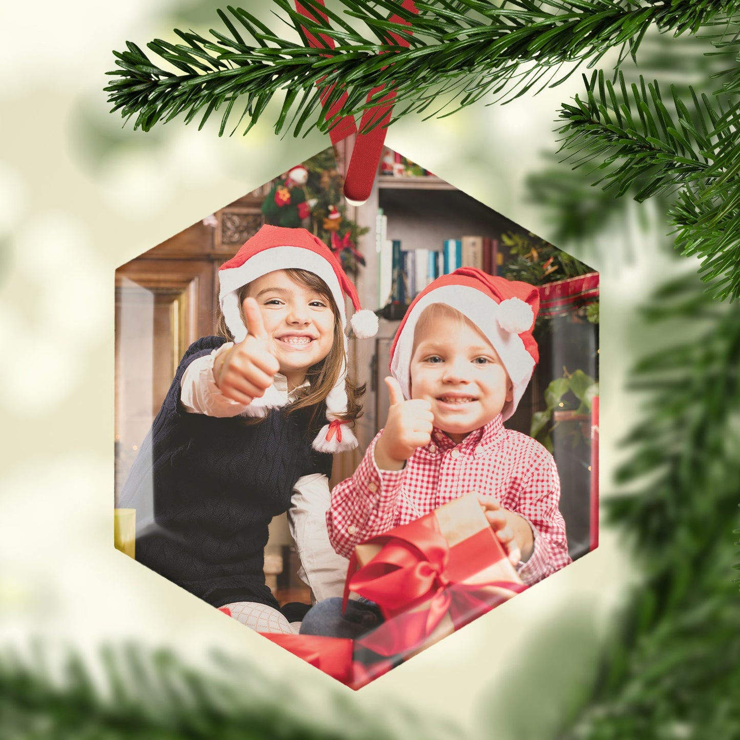 Personalised Glass Photo Christmas Tree Ornaments