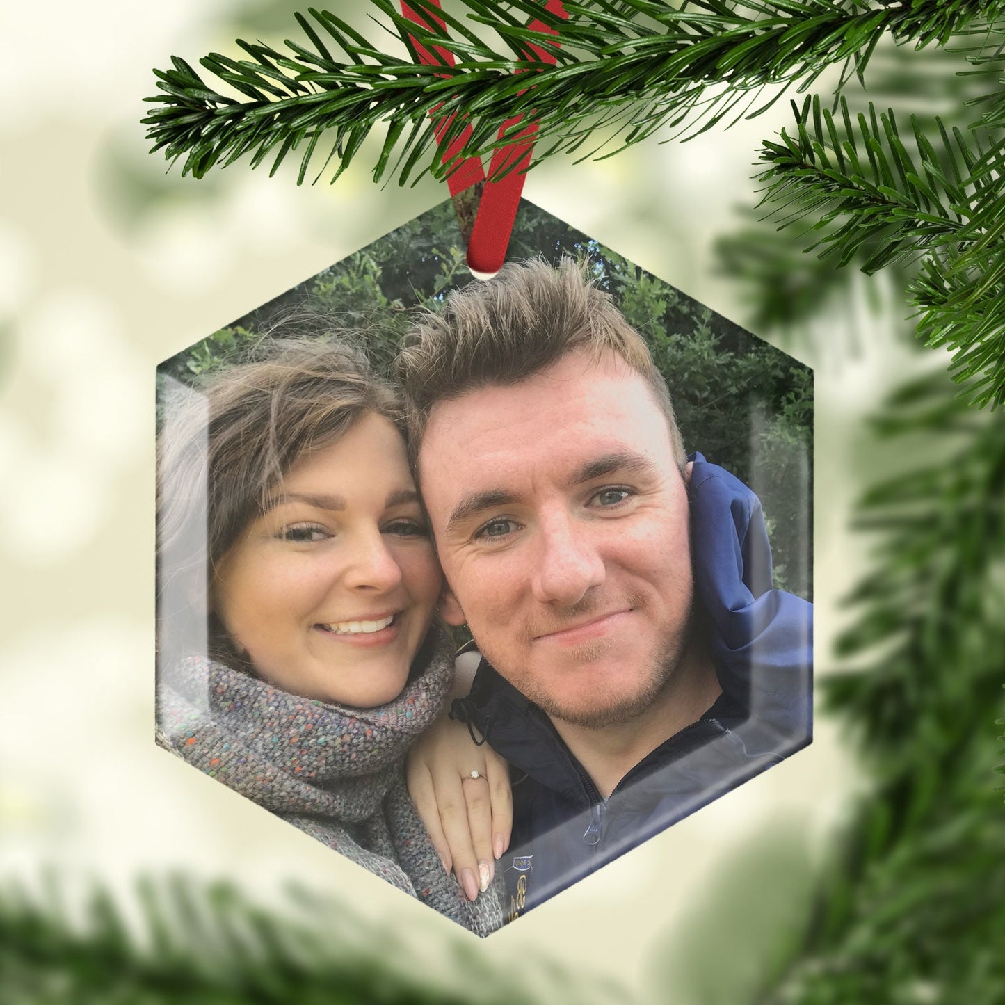 Personalised Glass Photo Christmas Tree Ornaments