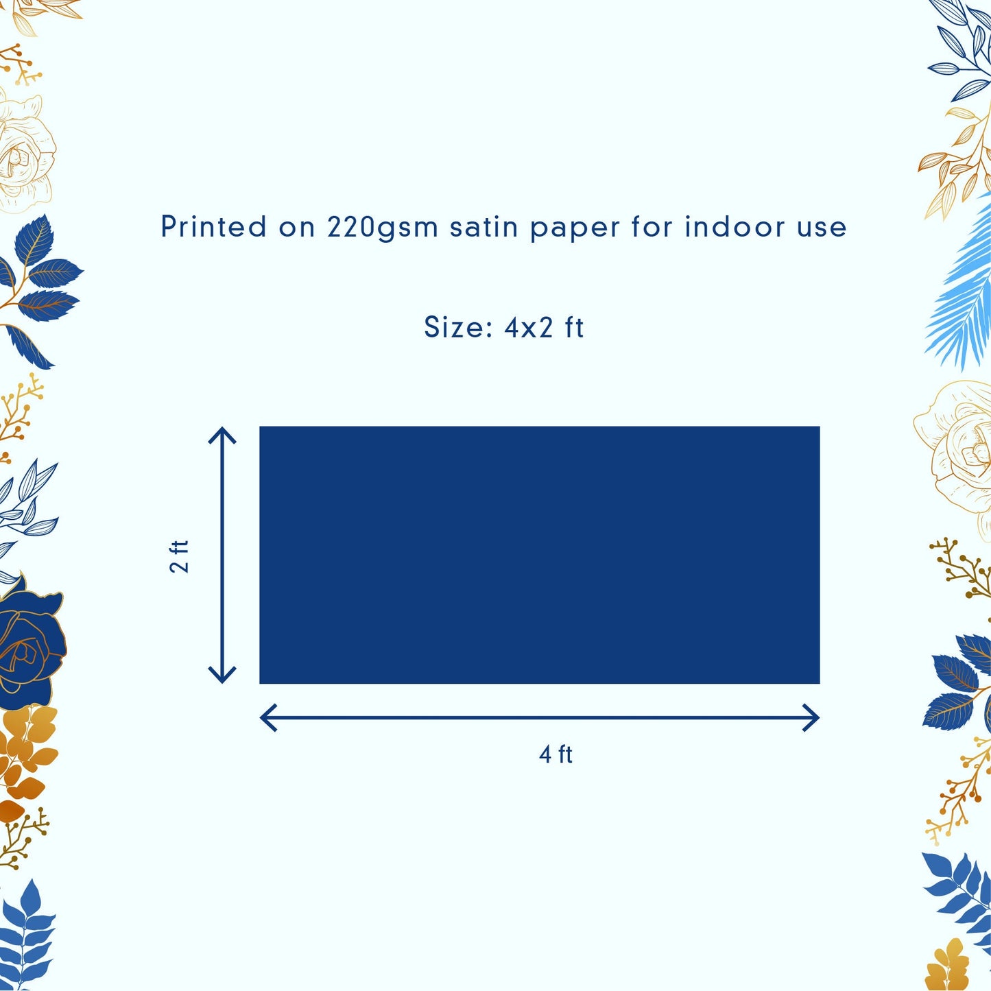 Pink Floral Blue Foliage Birthday Banner