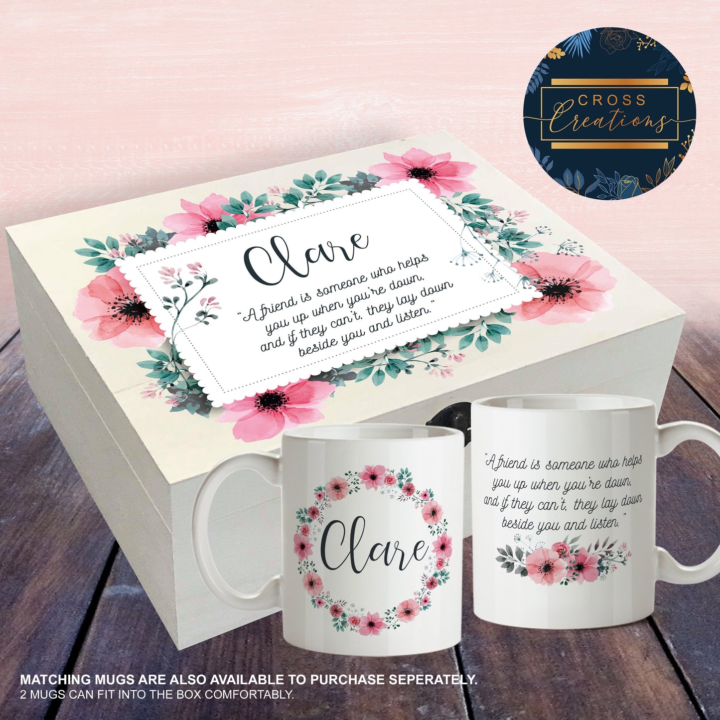 Personalised Wooden Box | Floral