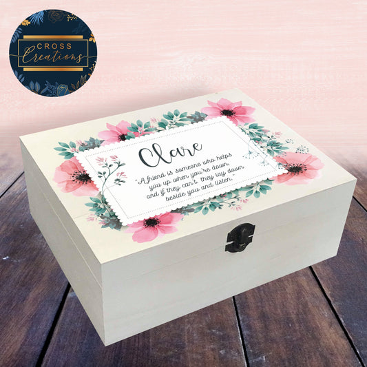 Personalised Wooden Box | Floral