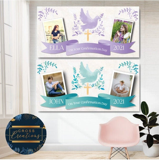 Personalised Confirmation, Communion, Christening Banner