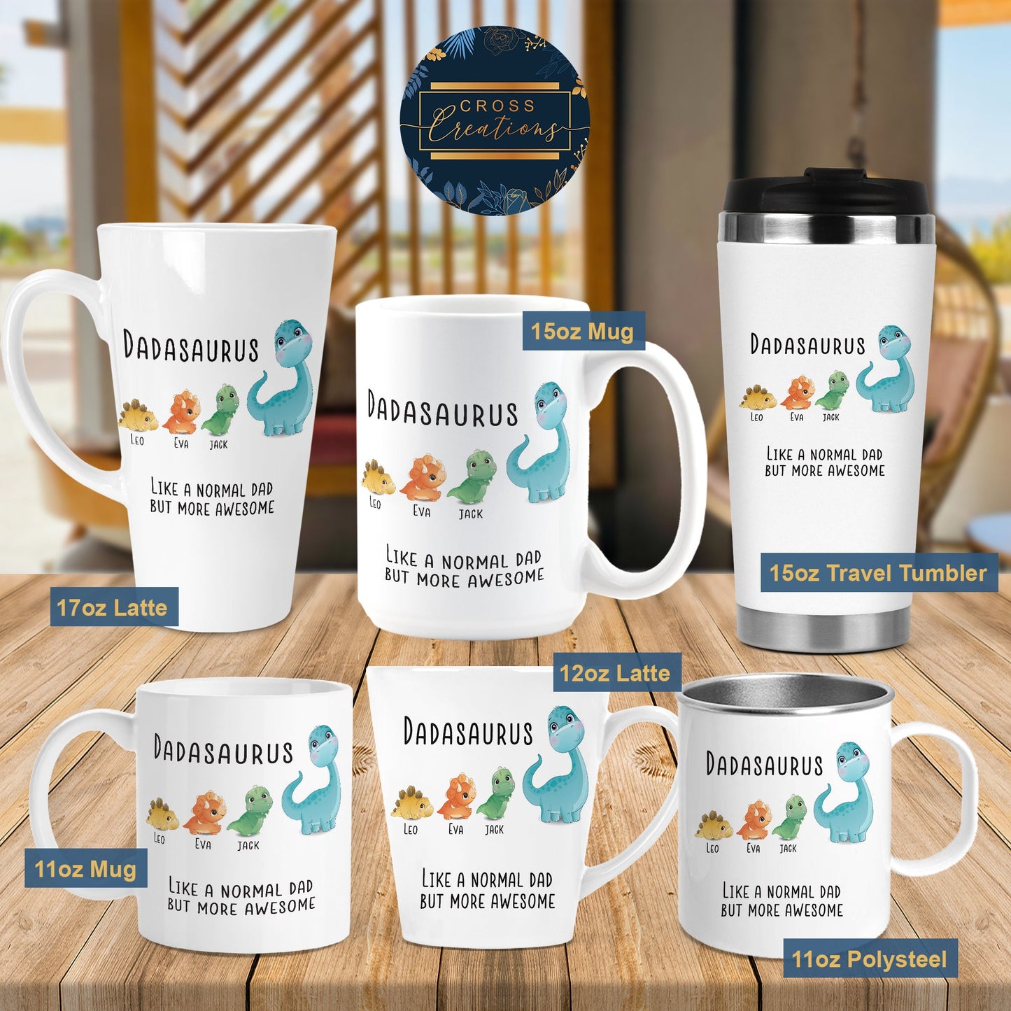 Dadasaurus Dad Personalised Mug