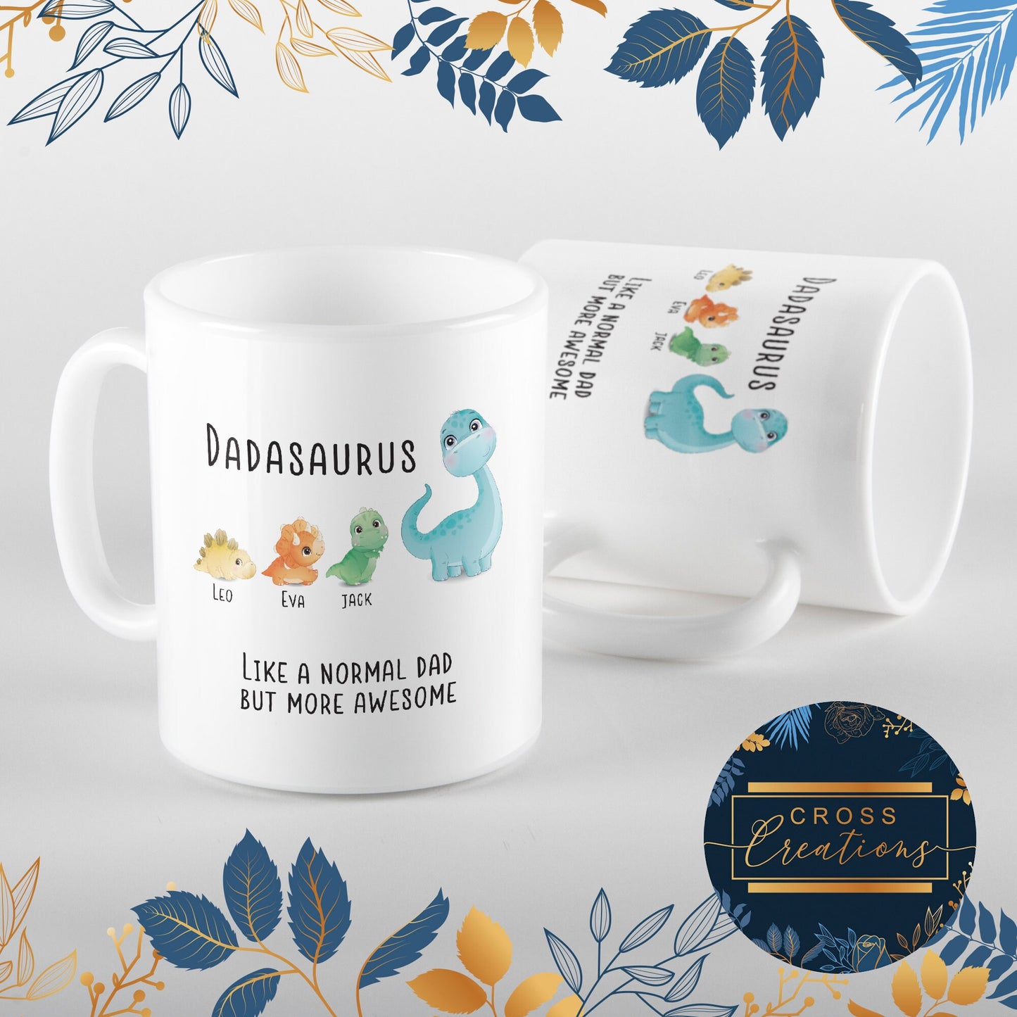 Dadasaurus Dad Personalised Mug