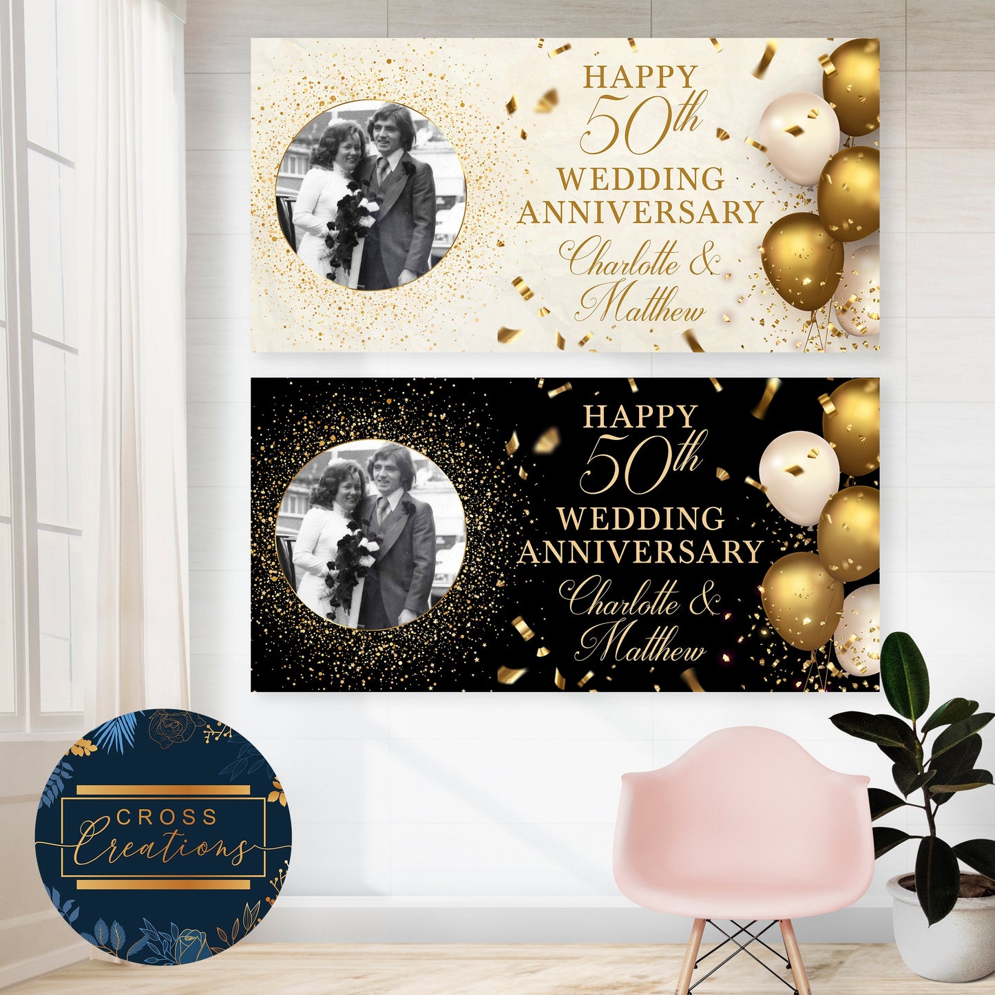 Personalised Wedding Anniversary Banner