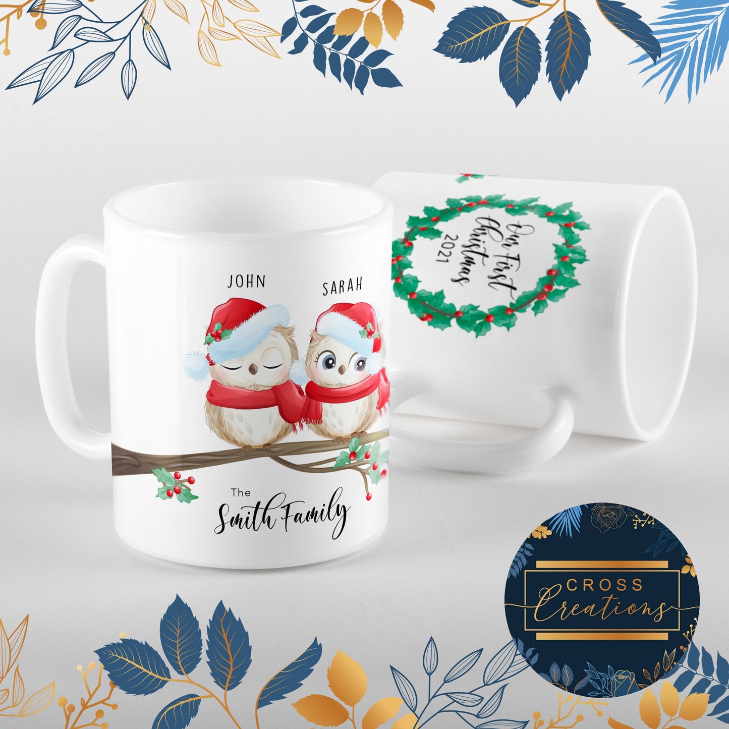 Christmas Personalised Owl Mug