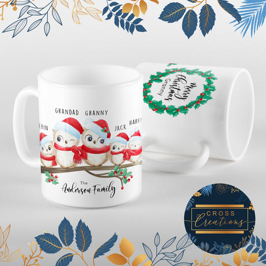 Christmas Personalised Owl Mug