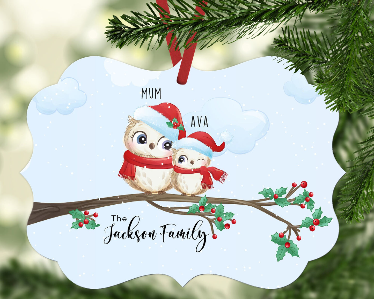 Christmas Personalised Owl Family