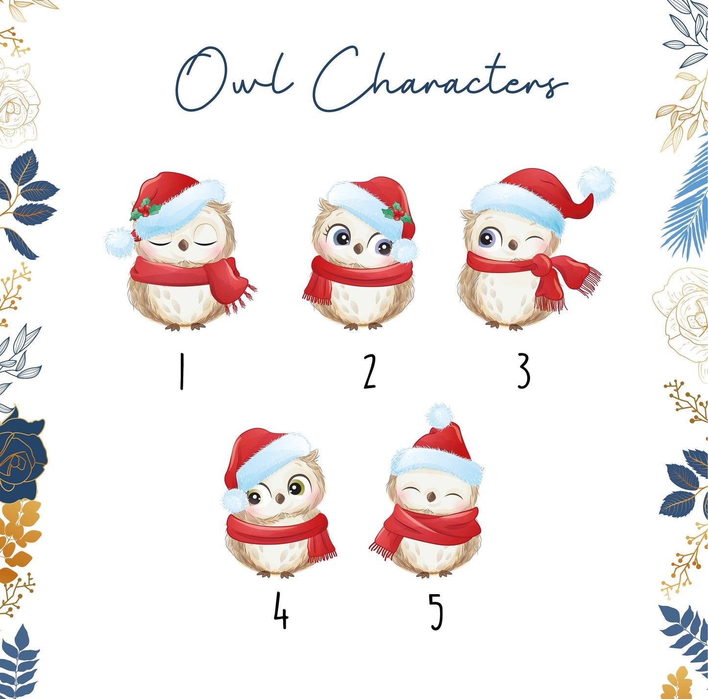 Christmas Personalised Owl Family