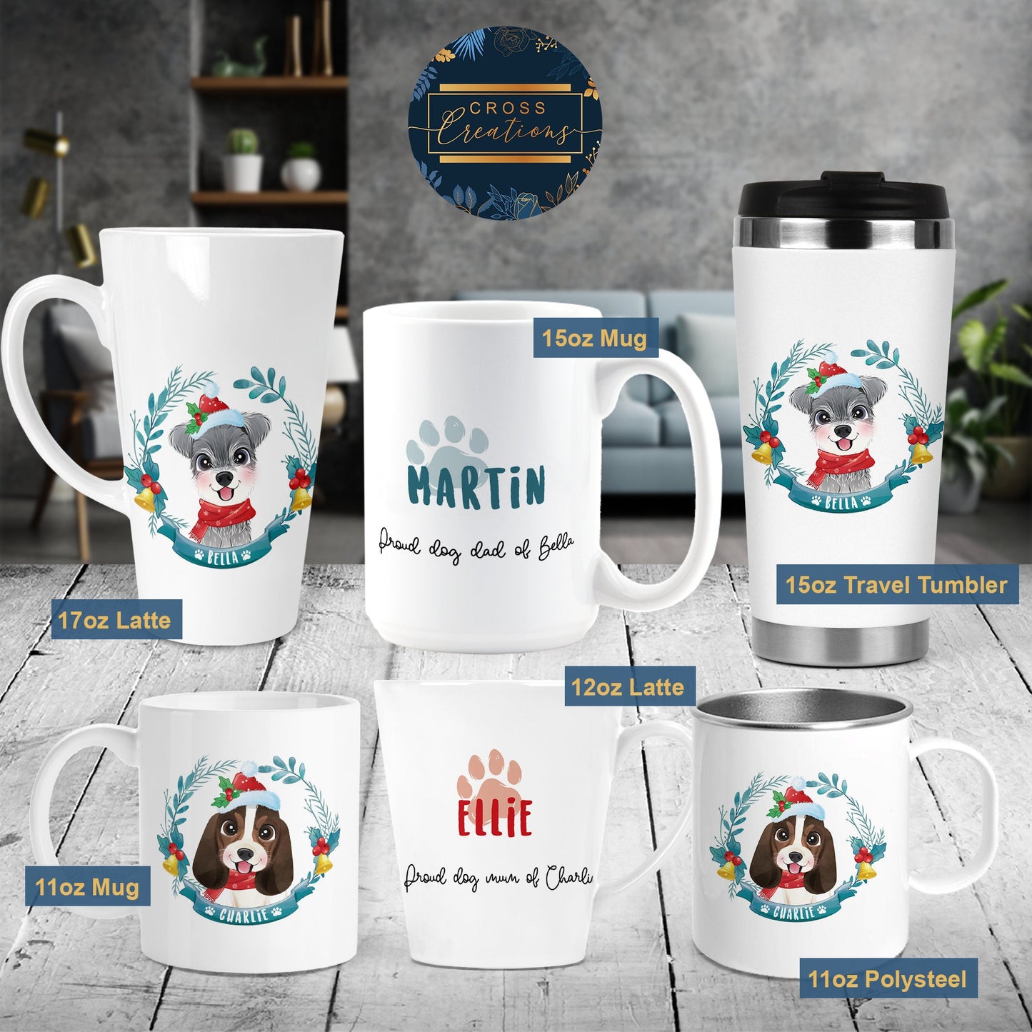 Personalised Christmas Dog Mug