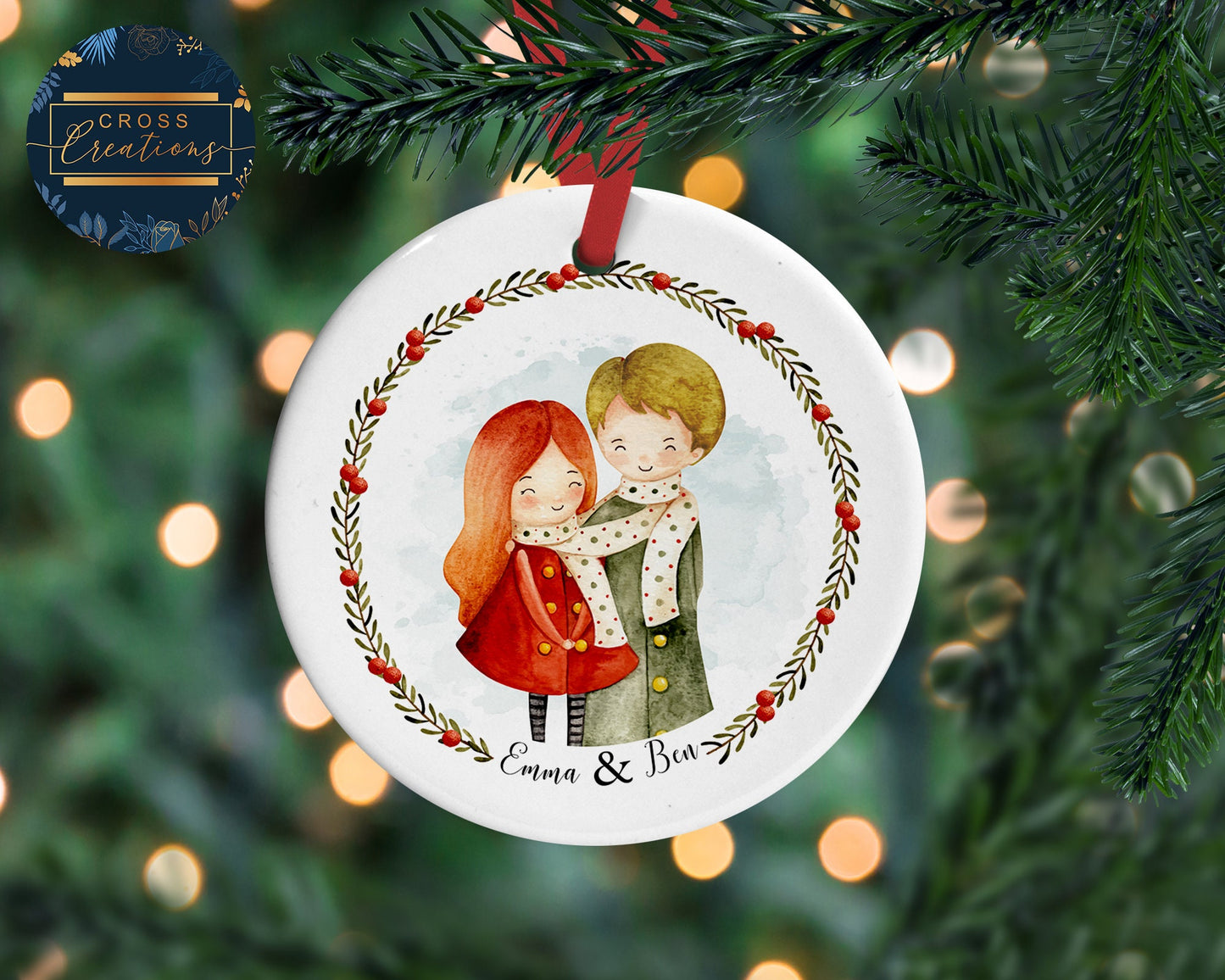 Personalised Couple Christmas Decoration