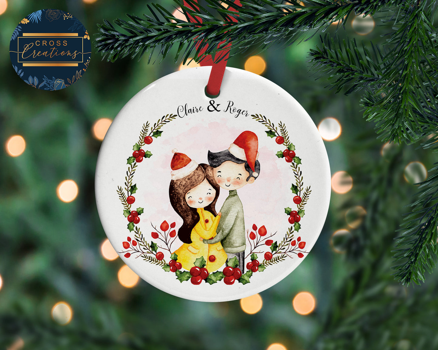 Personalised Couple Christmas Decoration